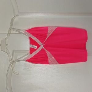 Midnight Coco hot pink lace slip cami top size XL